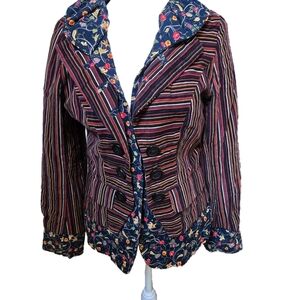 Vintage An Ren Striped Women's Blazer